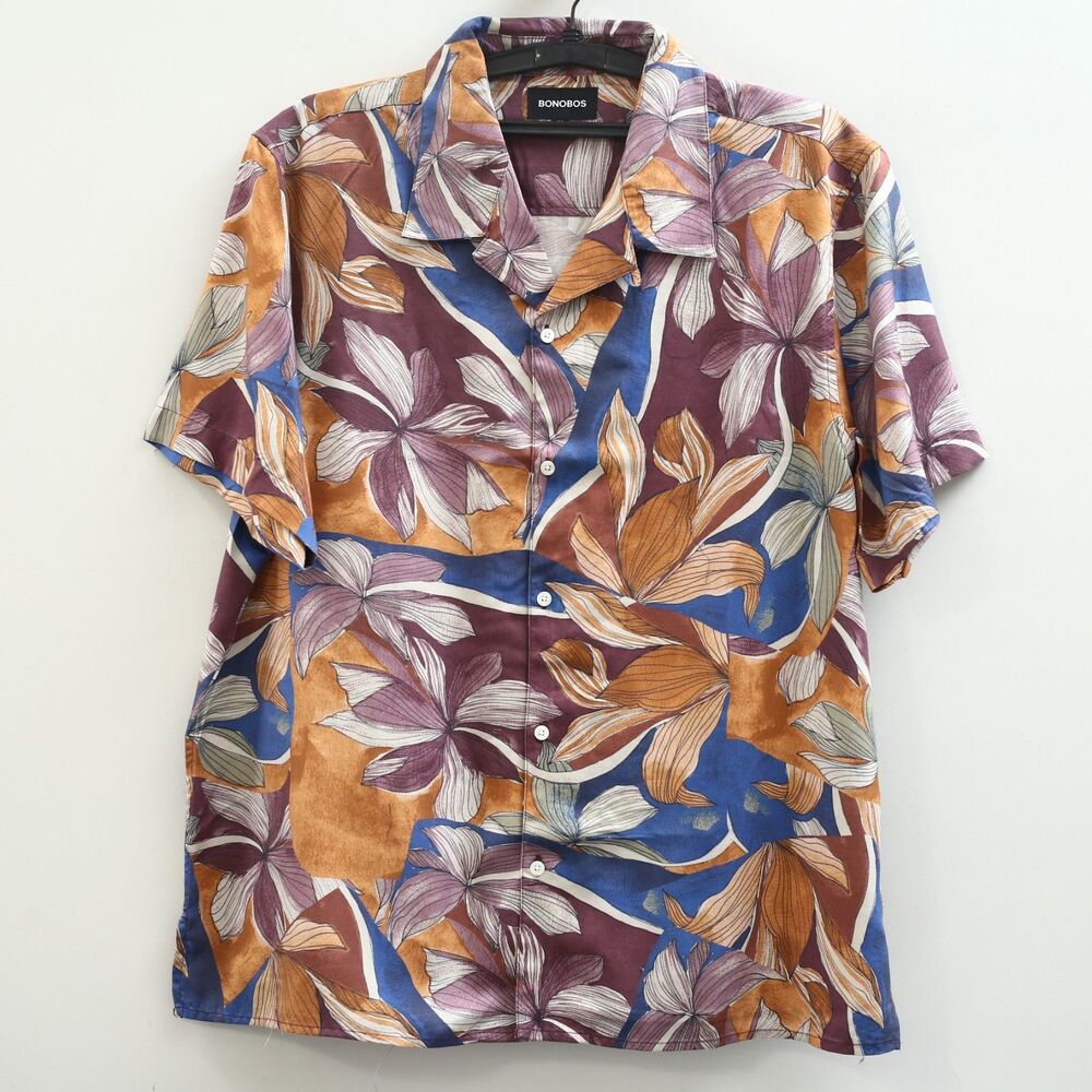 Bonobos Riviera Cabana Short Sleeve Men's Shirt Buttondown Floral Print M 288633